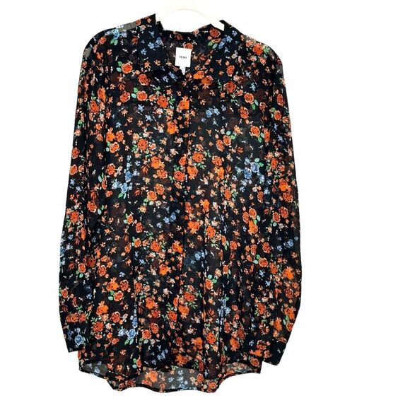 ICHI Blouse Shirt Blouse US Size Medium 38 Floral Garden Print - Picture 1 of 7
